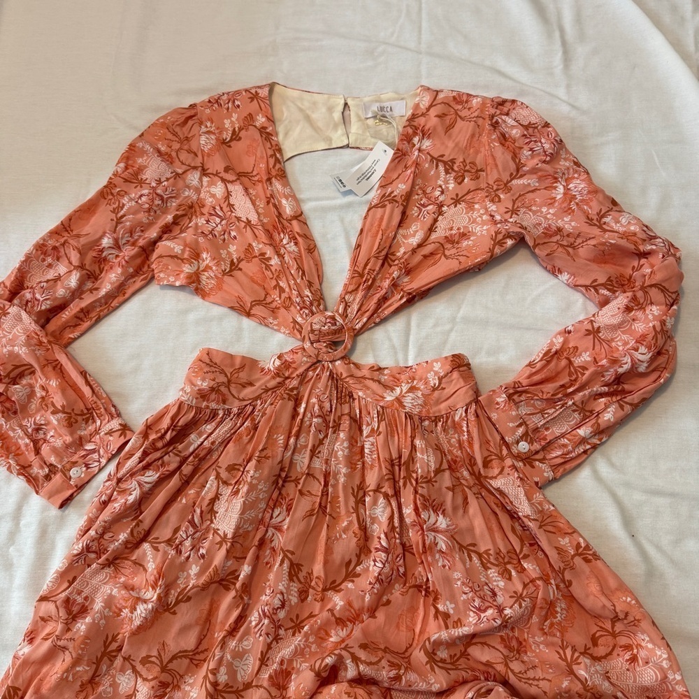 NEW Lucca Large Soraya Floral Cutout Maxi Dress ~ Boho Beach Tropical Vacation - Picture 5 of 10